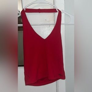hollister, medium halter top, red